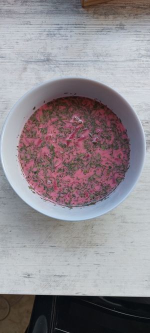 Холодный белорусский суп  at Dom in Gyumri