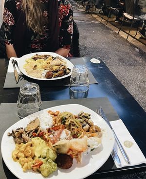 Outside seating for dinner at Ops Cucina Mediterranea in Rome