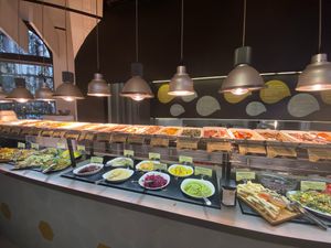 Buffet selection at Ops Cucina Mediterranea in Rome