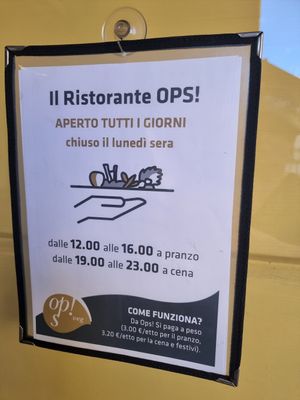 Opening hours at Ops Cucina Mediterranea in Rome