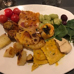 A plate from the buffet  at Ops Cucina Mediterranea in Rome