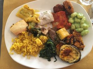 Three different types of ravioli, gnocchi, rice, fried tofu, and more! at Ops Cucina Mediterranea in Rome