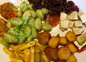 Nice variety, but the actual flavors of the food items weren’t that impressive (especially for the price...)  at Ops Cucina Mediterranea in Rome