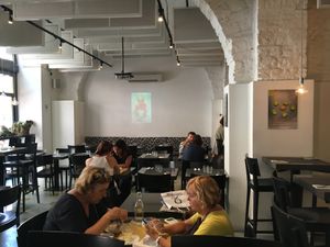 This is what Ops looks like inside at Ops Cucina Mediterranea in Rome