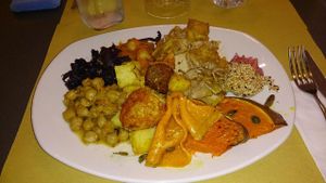 Plate of delicious food at Ops Cucina Mediterranea in Rome