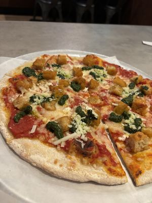 Beyond chicken pizza  at Zest in Bay Shore