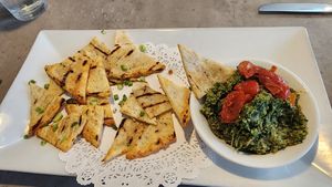 Cauliflower and spinach dip, baked at Zest in Bay Shore