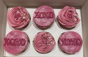 Vanilla valentines cupcake box  at The Avant Garden Bakery in Newcastle Upon Tyne