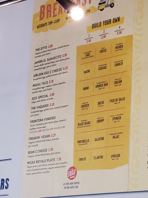 Menu at Tacodeli - North in Austin