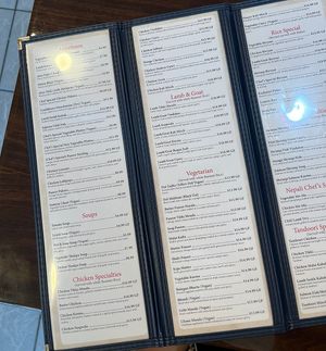 menu   at Namaste Indian Bistro in Warminster