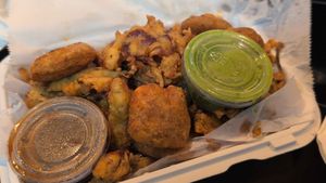 Mix veg pakora - Be careful because I think they accidentally included one piece of fried cheese instead of veg. I broke them apart to check before eating each piece. at 5th Element in Palm Coast