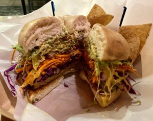 Tempeh Burger   at Sprouts Natural Foods Cafe in South Lake Tahoe
