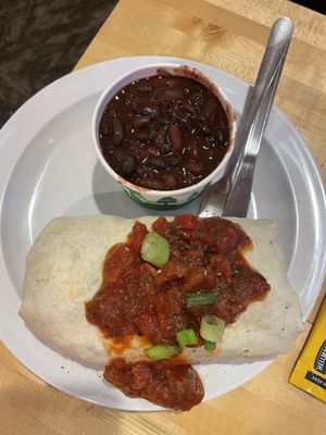 Veggie burrito  at Sprouts Natural Foods Cafe in South Lake Tahoe