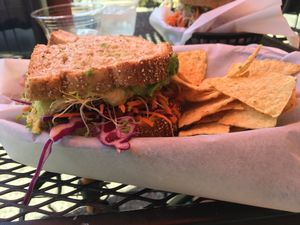 crunchy veggie sandwich at Sprouts Natural Foods Cafe in South Lake Tahoe