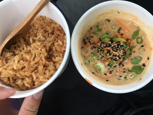 Curry with tofu  at Sprouts Natural Foods Cafe in South Lake Tahoe