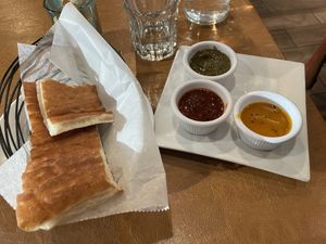 Bread and dips  at Afghan Bistro in Springfield