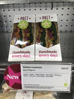 Rainbow sandwich  at DXB - Pret A Manger - T3 - A in Dubai