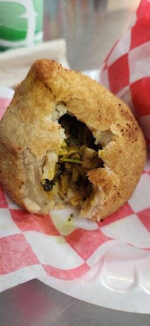 King Oyster Mushroom Coxinha served hot- delicious #Veganuary at Fresh Life Cafe in Woodbridge