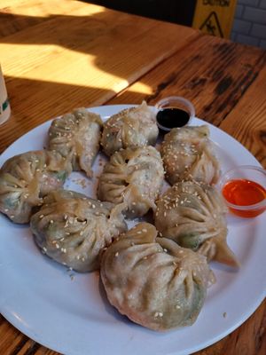 Order of eight with chili oil and soy sauce at Shanghai's Best in Portland