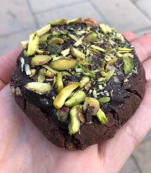Chocolate dipped pistachio cookie   at VEGO Cafe & Confectionery JLT in Dubai