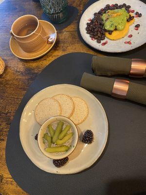 Mushroom pate and oatcakes   at Greenstone Lodge  in Bridge Of Orchy