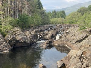 Easan Dubha- a small waterfall a 7min drive away   at Greenstone Lodge  in Bridge Of Orchy