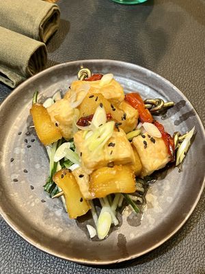 Miso tofu starter  #Veganuary at Greenstone Lodge  in Bridge Of Orchy