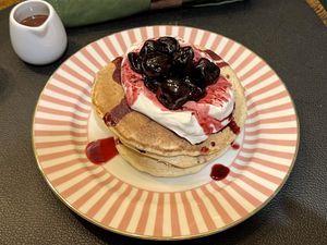 Black Forest pancakes  #Veganuary at Greenstone Lodge  in Bridge Of Orchy