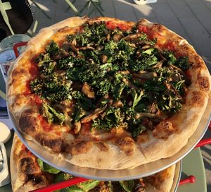Mushroom and kale pizza   at Marmellata Bakery in Abu Dhabi