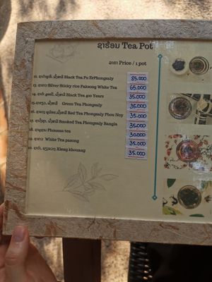 Menu at The Teahouse in Luang Prabang
