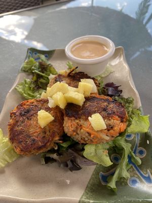 Sweet potato cake app  at Freshies Restaurant and Bar in South Lake Tahoe