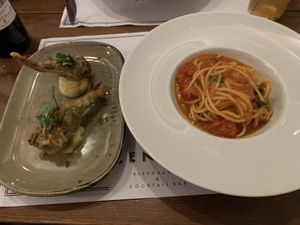 App and pasta  at Ristorante Centro in Rome