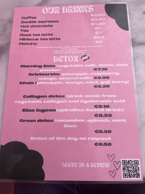 Menu back side  at Veg'Anne By Anne Dorcay in Paris