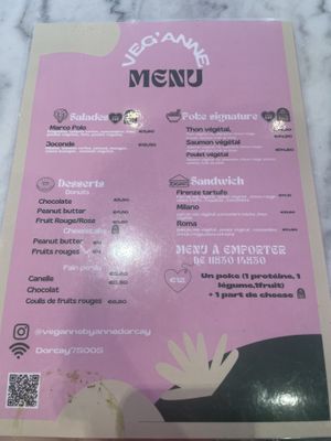 Menu  at Veg'Anne By Anne Dorcay in Paris