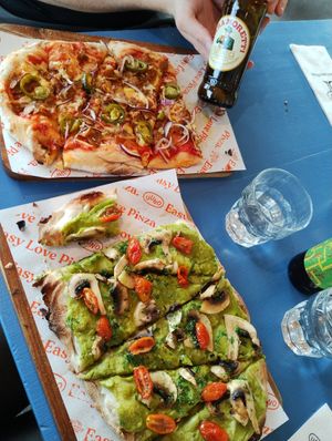 No. 9 (without bbq sauce) and no. 13 at Uuno Pizza in Helsinki
