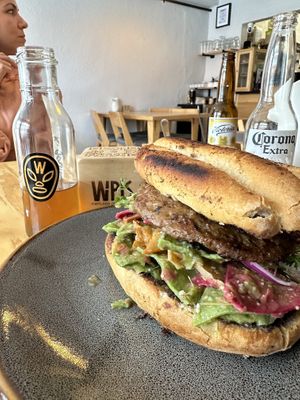 Torta de chilaquiles con seitan   at Wipis in San Andres Cholula