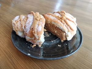 Biscoff doissant cross-section goodness! at Doogles Donuts in Liverpool