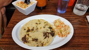 Boulder Pupusa with salad - vegan at Pupusas Lover 2 in Boulder