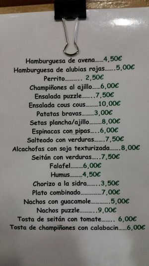 meny at Puzzle Bar in Gijon