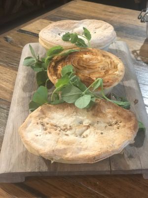 Freshly baked pies at Aromalily Café in Ferntree Gully