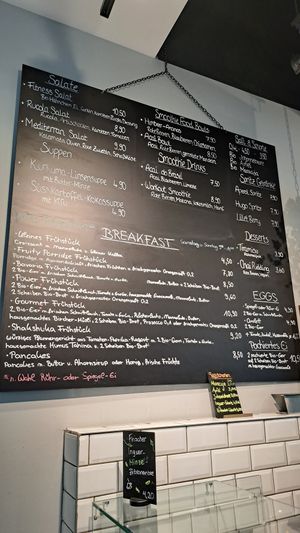 Menu at Cafe Mahlkunst in Munich