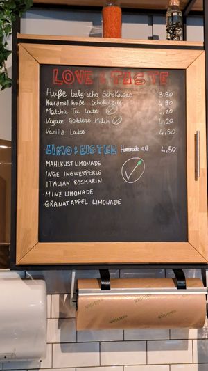 Menu at Cafe Mahlkunst in Munich