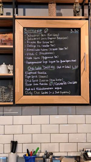 Menu at Cafe Mahlkunst in Munich