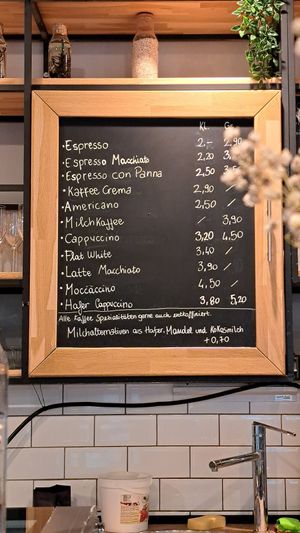 Menu at Cafe Mahlkunst in Munich