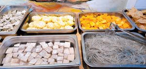 Hotpot line at Tue Minh Restaurant in Hanoi