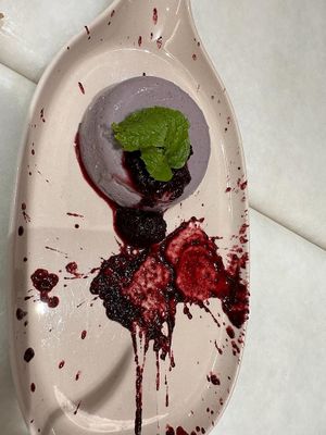 Blueberry Panacotta at Earth Cafe @ Juhu in Mumbai