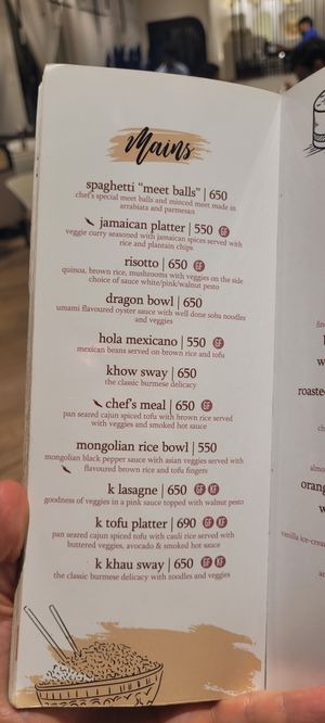 Menu at Earth Cafe @ Juhu in Mumbai