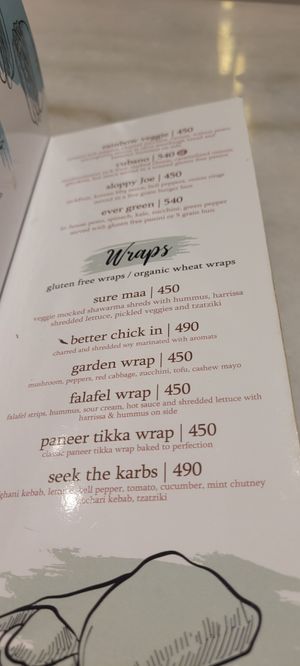 Menu at Earth Cafe @ Juhu in Mumbai