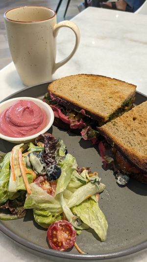 Rainbow veggie sandwich at Earth Cafe @ Juhu in Mumbai