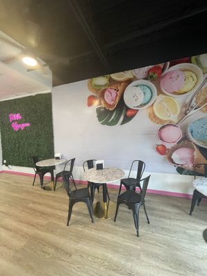 Interior seating options  at Tru Vegan Creamery in Tampa